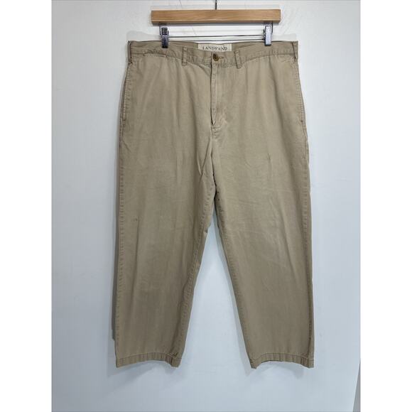 Lands End The Legacy Chino Men’s Size 38 Beige Button Up Pants Zip Fly - Picture 1 of 10